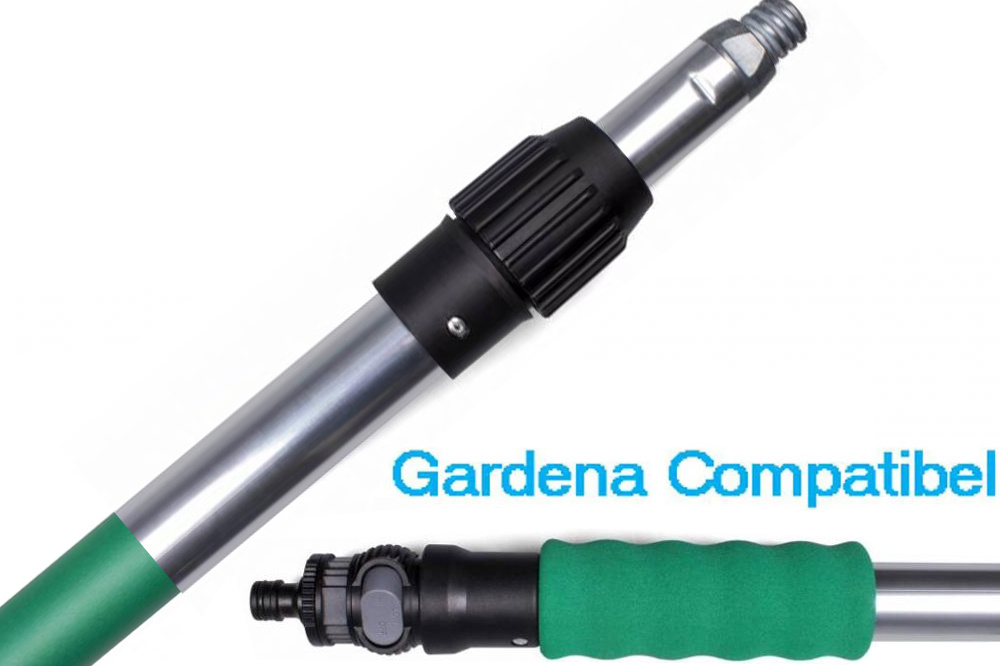 Professionele Telescoopsteel met Waterdoorvoer - Groen  3  meter