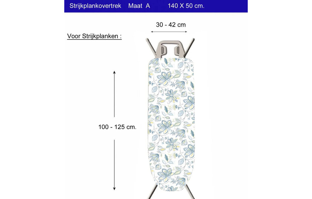 Strijkplankhoes 2 laags met elastiek A -  Ayla
