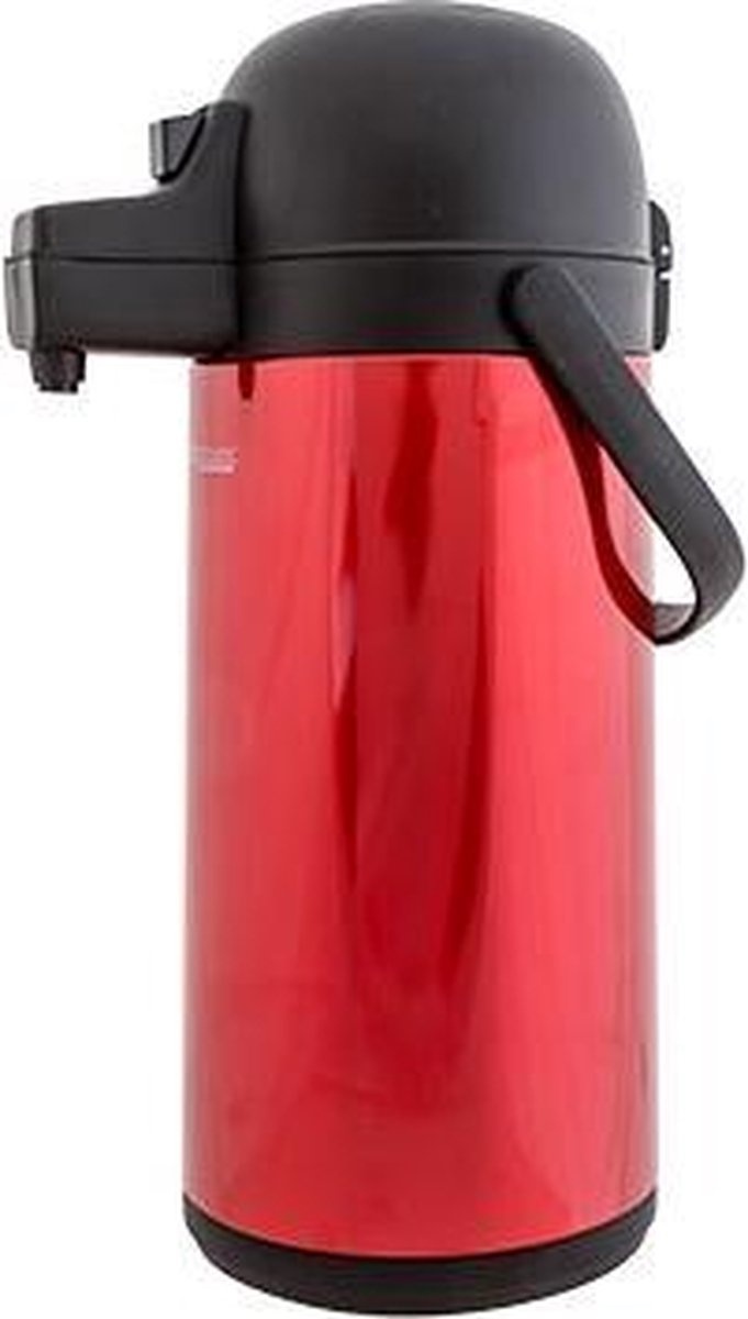 Pomp Thermos / Thermoskan met Drukknop - 1,9L - Rood
