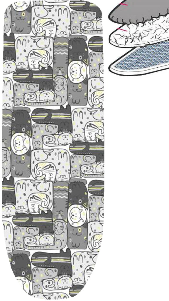 Strijkplankhoes 2 laags met elastiek A - Gattini