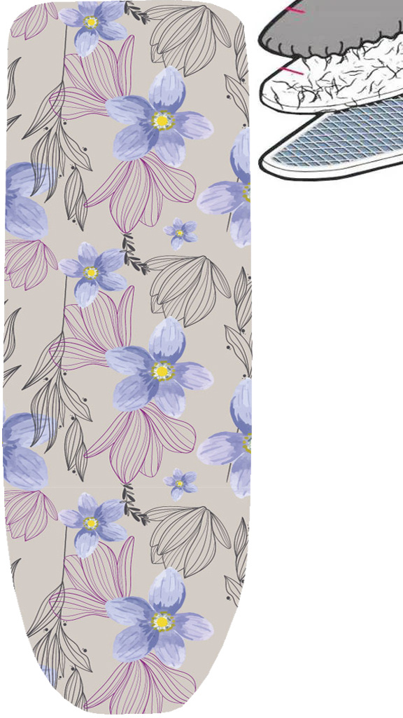 Strijkplankhoes 2 laags met elastiek A - Elegance