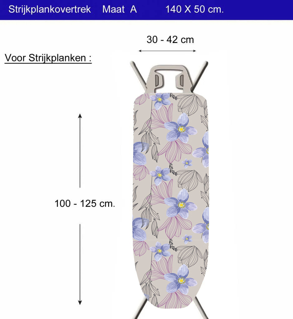 Strijkplankhoes 2 laags met elastiek A - Elegance