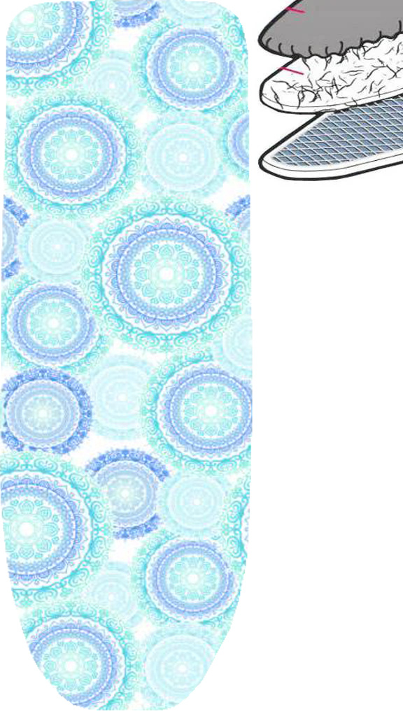 Strijkplankhoes 2 laags met elastiek A - Mandala New