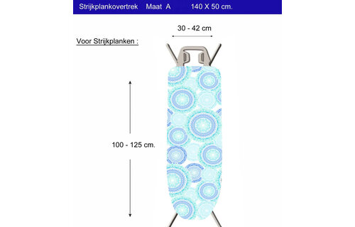 Strijkplankhoes 2 laags met elastiek A - Mandala New