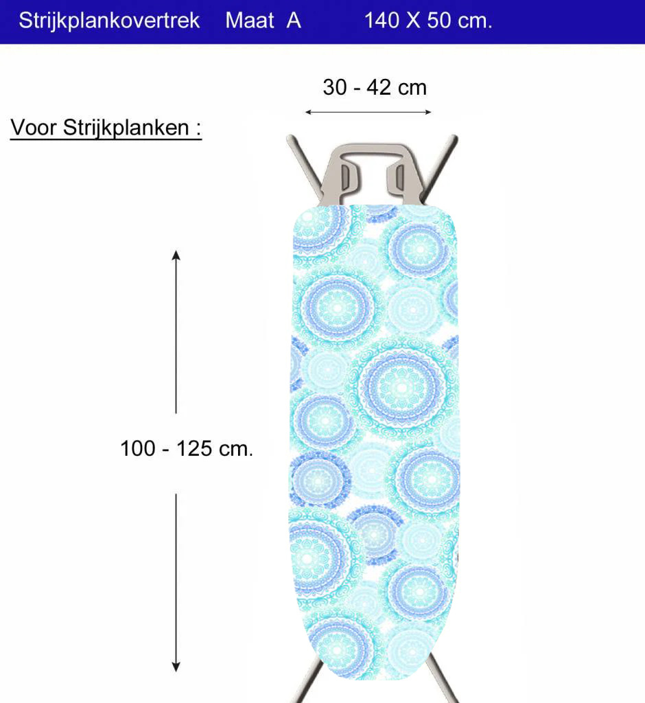Strijkplankhoes 2 laags met elastiek A - Mandala New