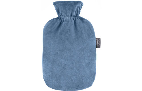 Warmwaterkruik 2 L. zachte velours Blue