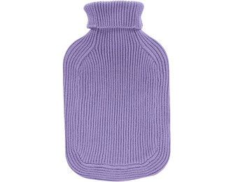 Warmwaterkruik 2 L. met gebreide hoes knitted Lilac