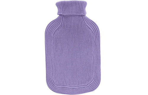 Warmwaterkruik 2 L. met gebreide hoes knitted Lilac