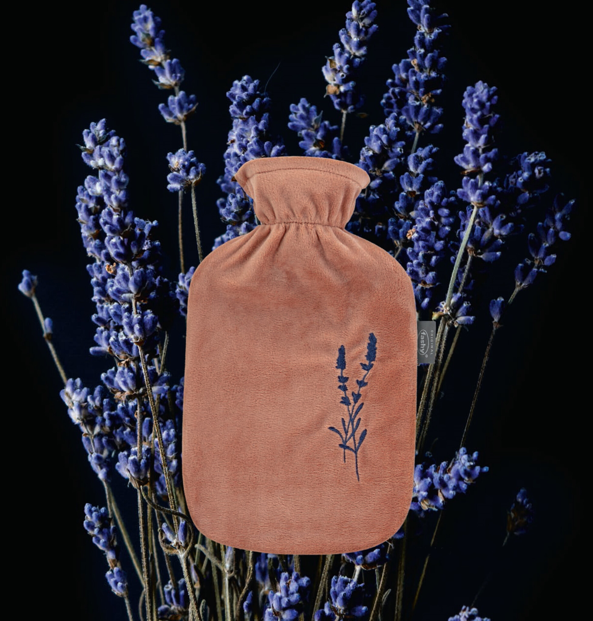 Warmwaterkruik 2 L.  Fleece  Lavendel