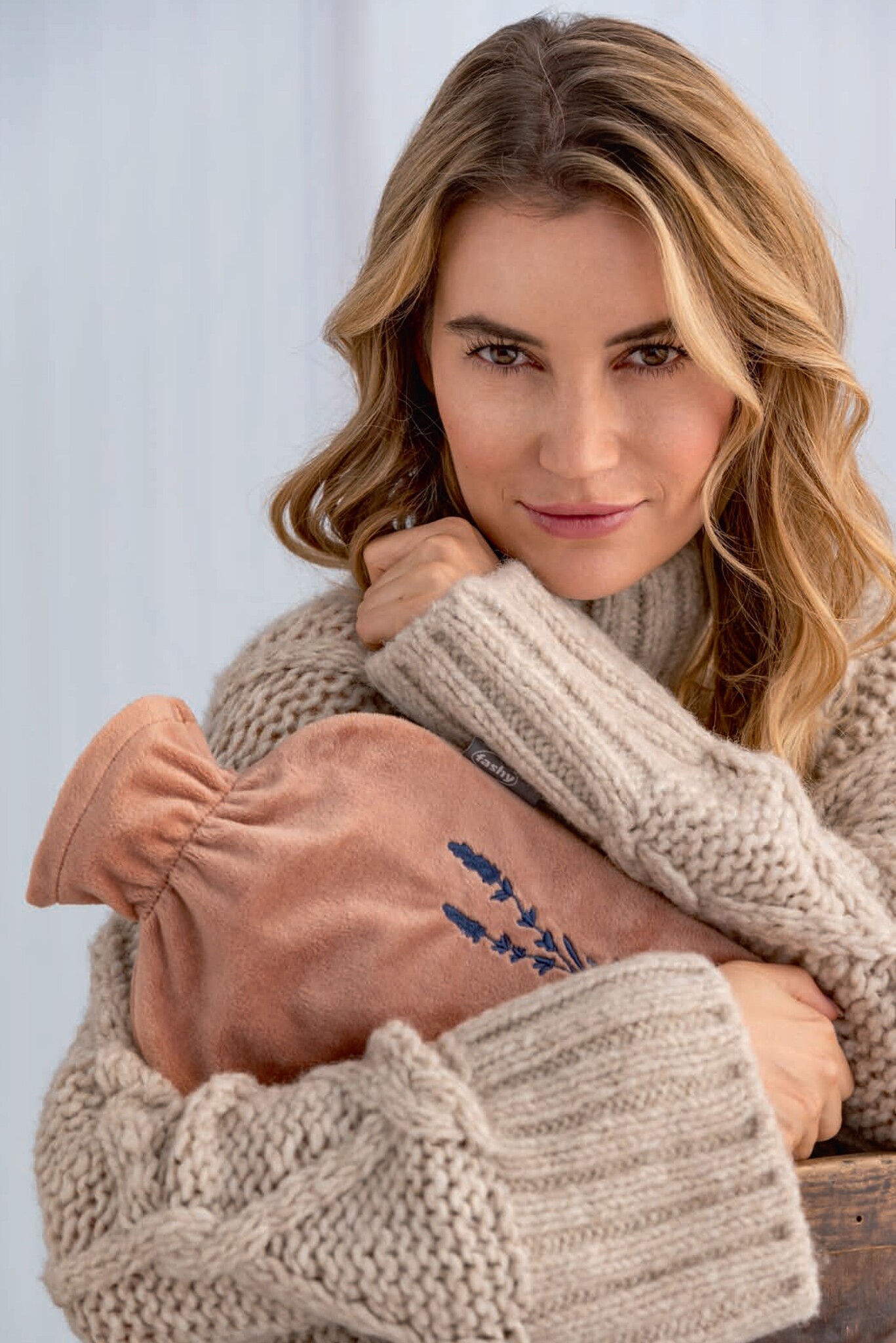 Warmwaterkruik 2 L.  Fleece  Lavendel