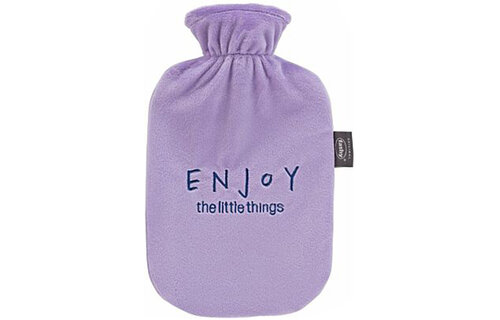 Warmwaterkruik Fleece hoes "Enjoy the little things"