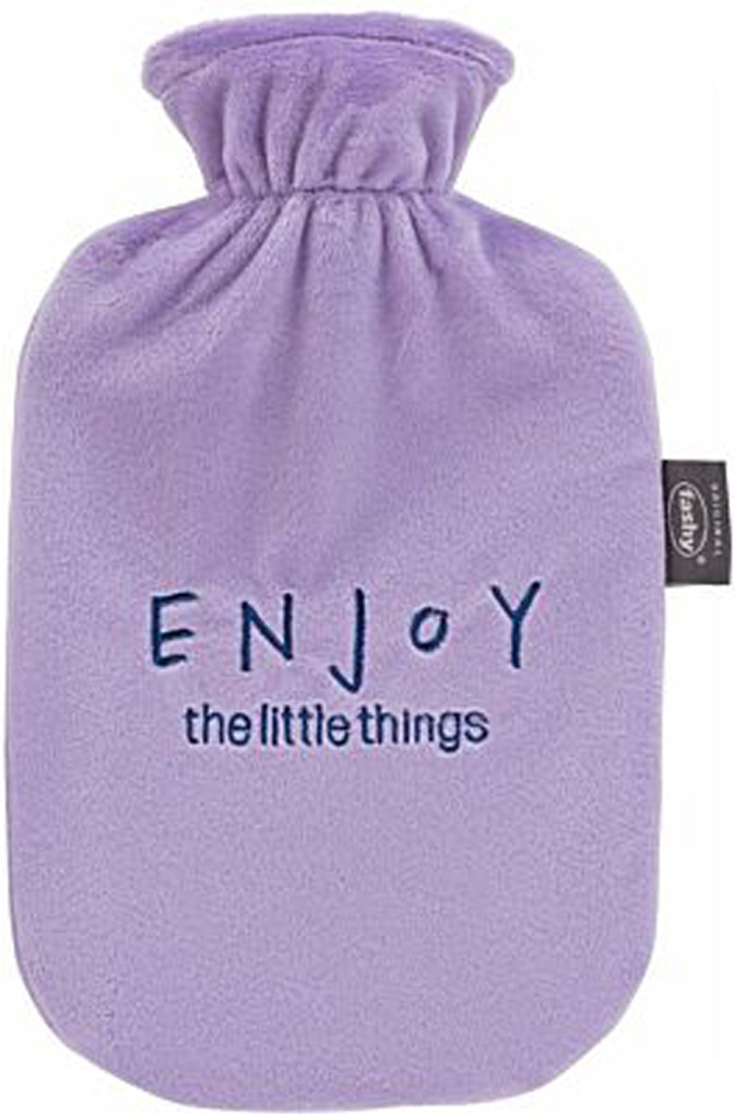 Warmwaterkruik Fleece hoes "Enjoy the little things"