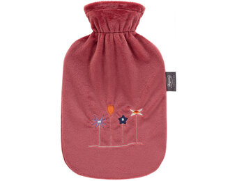 Warmwaterkruik 2 L. zachte hoes - bloemen design