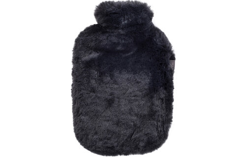 Warmwaterkruik 2 l. met extra zachte fleece hoes  Black