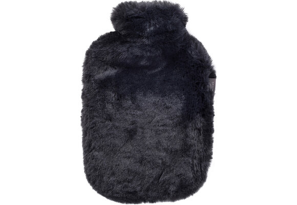 Warmwaterkruik 2 l. met extra zachte fleece hoes  Black