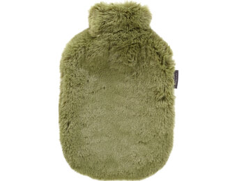 Warmwaterkruik 2 l. met extra zachte fleece hoes  olive green