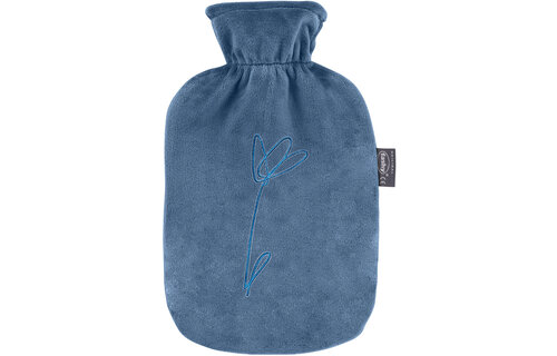 Warmwaterkruik 2 L.  Fleece hoes - bloem