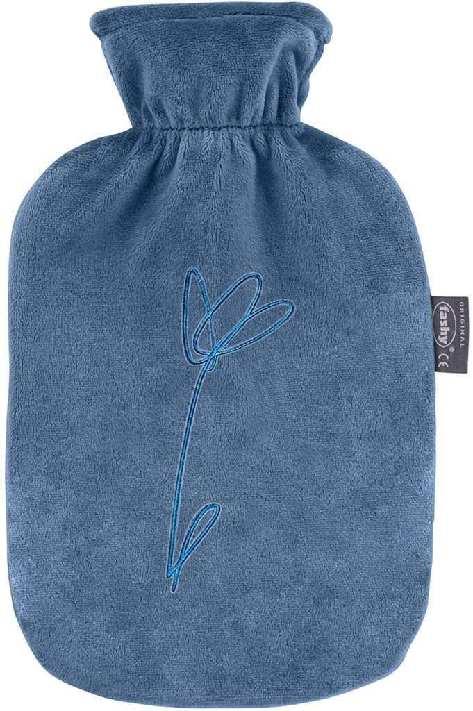 Warmwaterkruik 2 L.  Fleece hoes - bloem Warmwaterkruik 2 L.  Fleece hoes - bloem