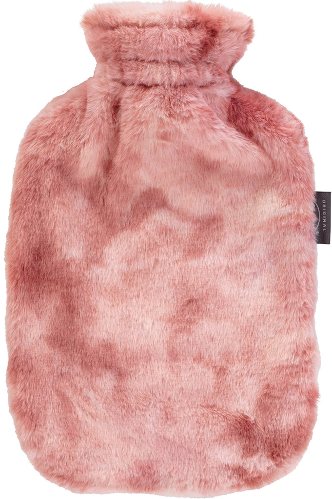 Warmwaterkruik 2 l. extra zachte Plusche overtrek - Apricot