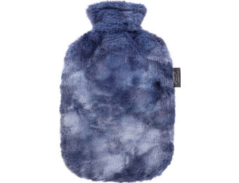Warmwaterkruik 2 l. extra zachte Plusche overtrek - Blue