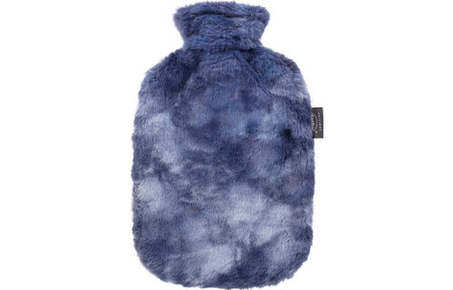 Warmwaterkruik 2 l. extra zachte Plusche overtrek - Blue