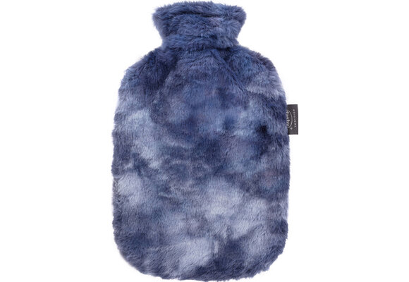 Warmwaterkruik 2 l. extra zachte Plusche overtrek - Blue