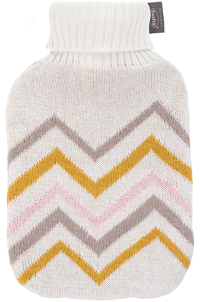Warmwaterkruik 2 l.  Gebreide hoes  Kraag - Ecru Warmwaterkruik 2 l.  Gebreide hoes  Kraag - Ecru