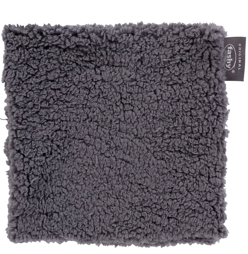 Kersenpitkussen Pluche overtrek antraciet 17x18 cm.