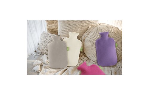 Warmwaterkruik 2 l.  Fleece overtrek - Ivory