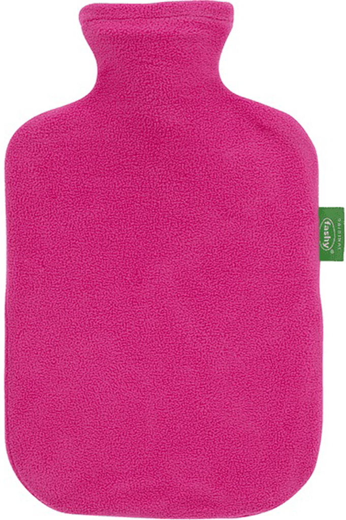 Warmwaterkruik 2 l.  Fleece overtrek - Magenta