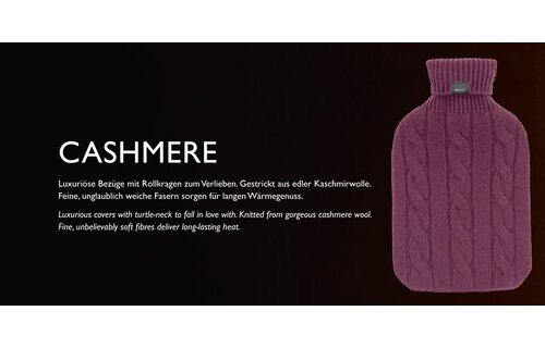 Warmwaterkruik 2 l. met Kasjmierhoes  bordeaux