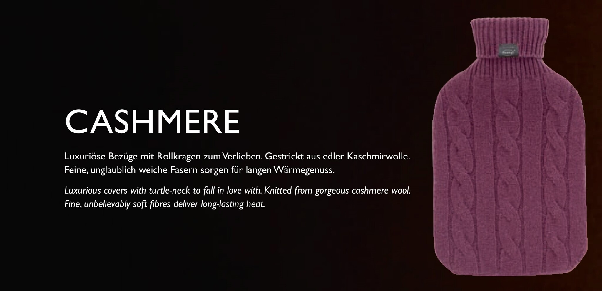 Warmwaterkruik 2 l. met Kasjmierhoes  bordeaux Warmwaterkruik 2 l. met Kasjmierhoes  bordeaux