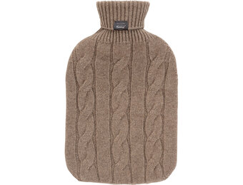 Warmwaterkruik 2 l. met Kasjmierhoes  beige