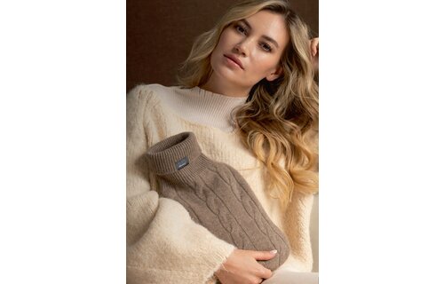 Warmwaterkruik 2 l. met Kasjmierhoes beige