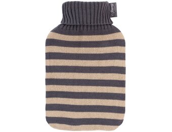 Warmwaterkruik 2 l.  Katoen overtrek -  Grijs/Beige