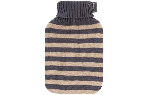 Warmwaterkruik 2 l.  Katoen overtrek  -  Grijs/Beige