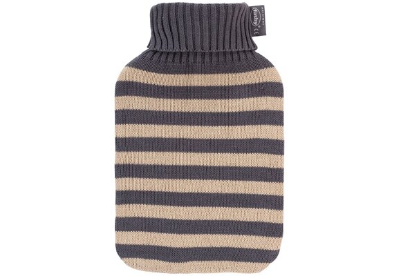 Warmwaterkruik 2 l.  Katoen overtrek -  Grijs/Beige