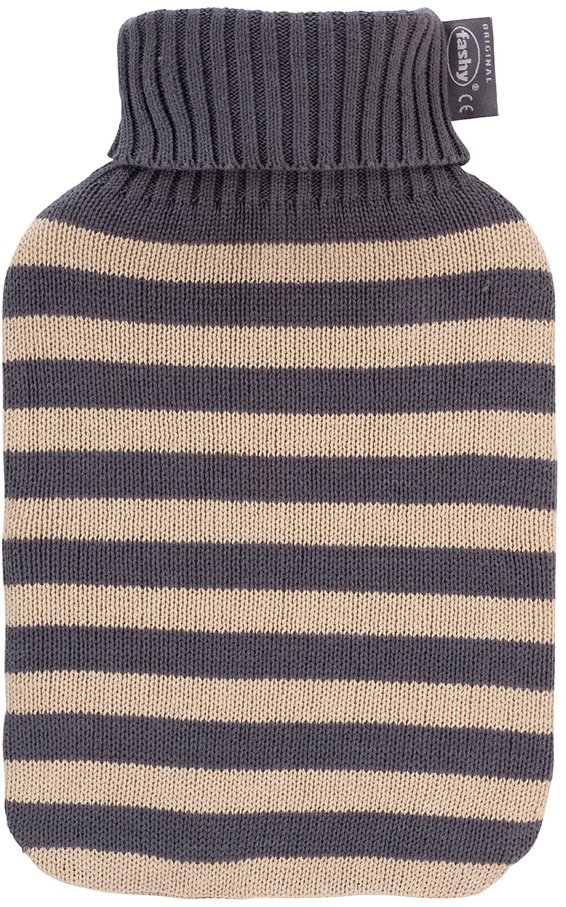 Warmwaterkruik 2 l.  Katoen overtrek  -  Grijs/Beige