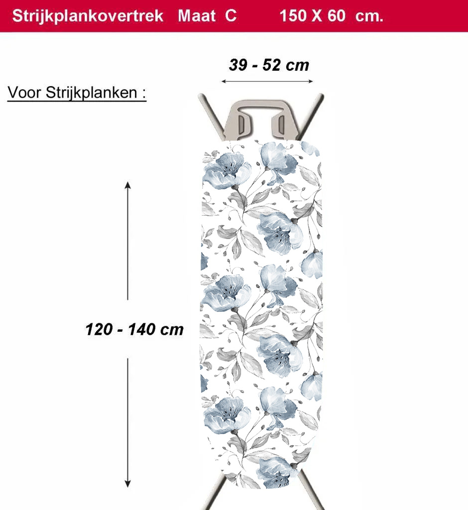 Strijkplankhoes 2 laags met elastiek C -  Mimi