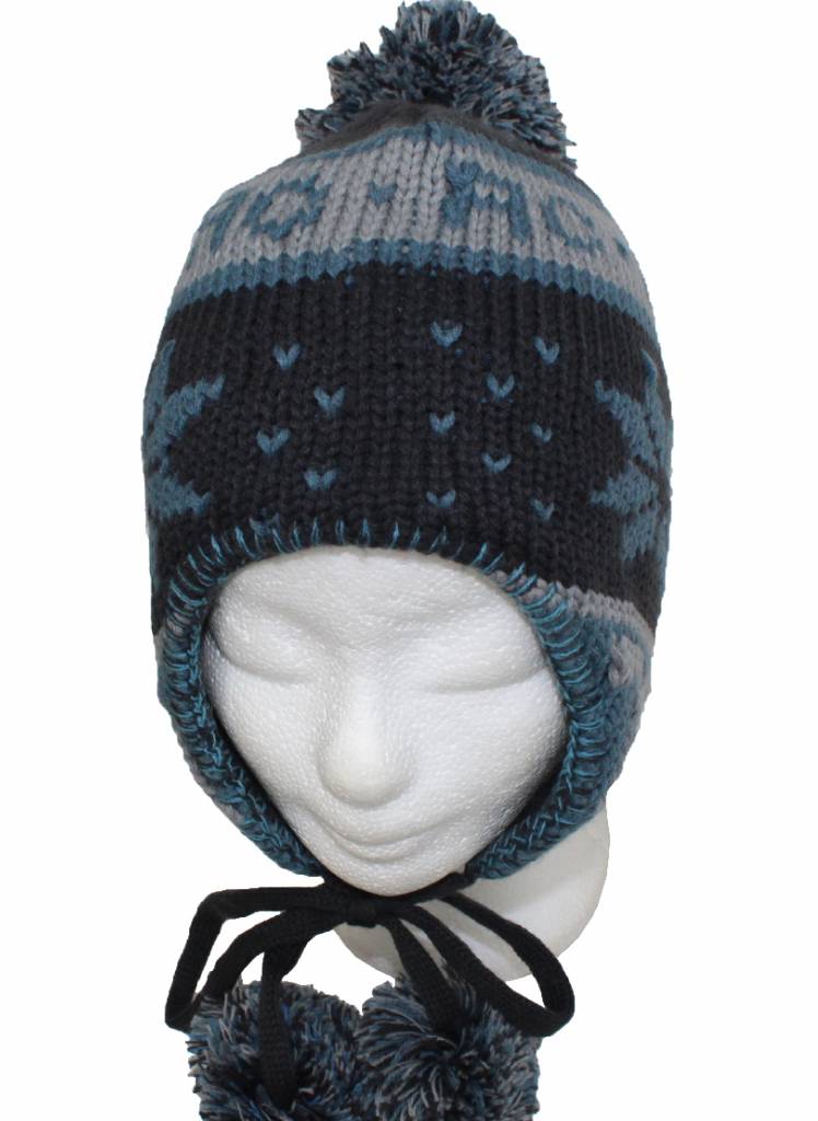 Peru Muts pompons Blauw/grijs