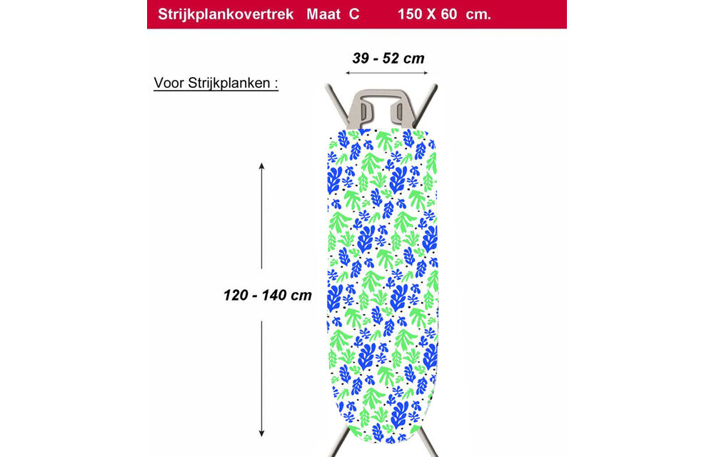 Strijkplankhoes 2 laags met elastiek C - Matissa Strijkplankhoes 2 laags met elastiek C - Matissa