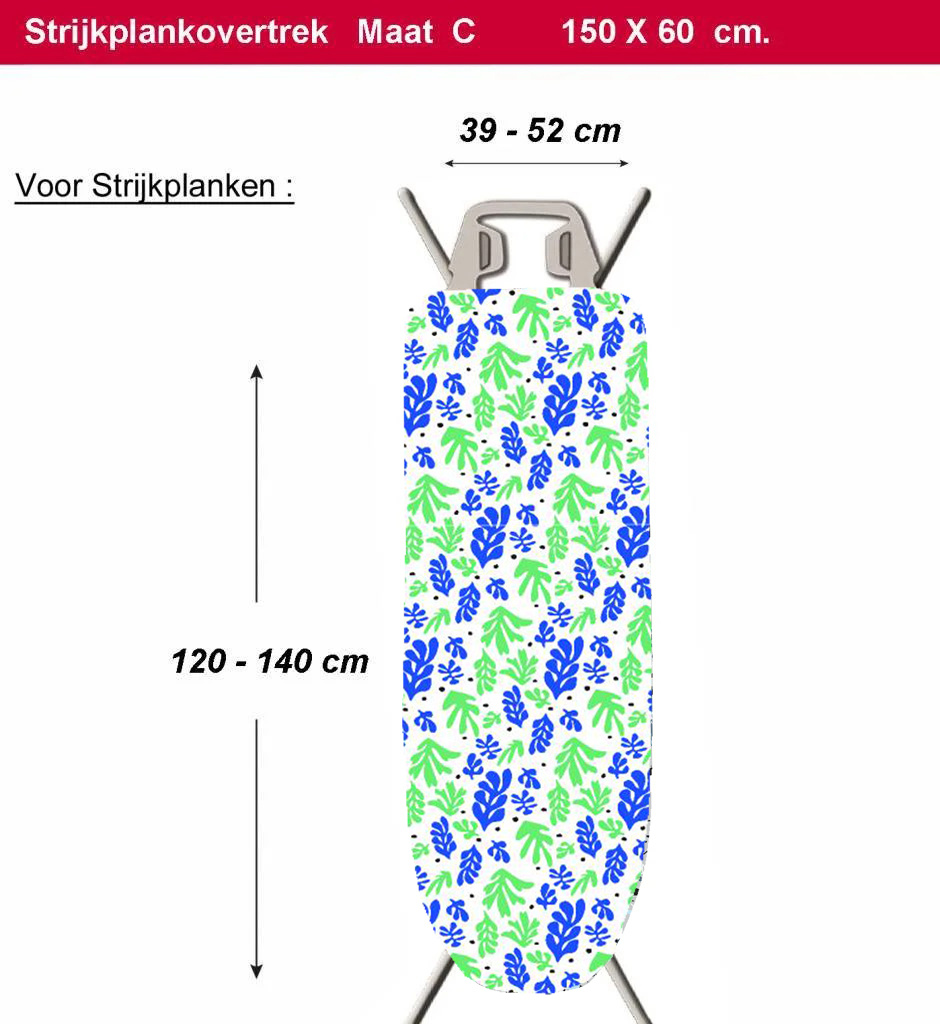 Strijkplankhoes 2 laags met elastiek C - Matissa