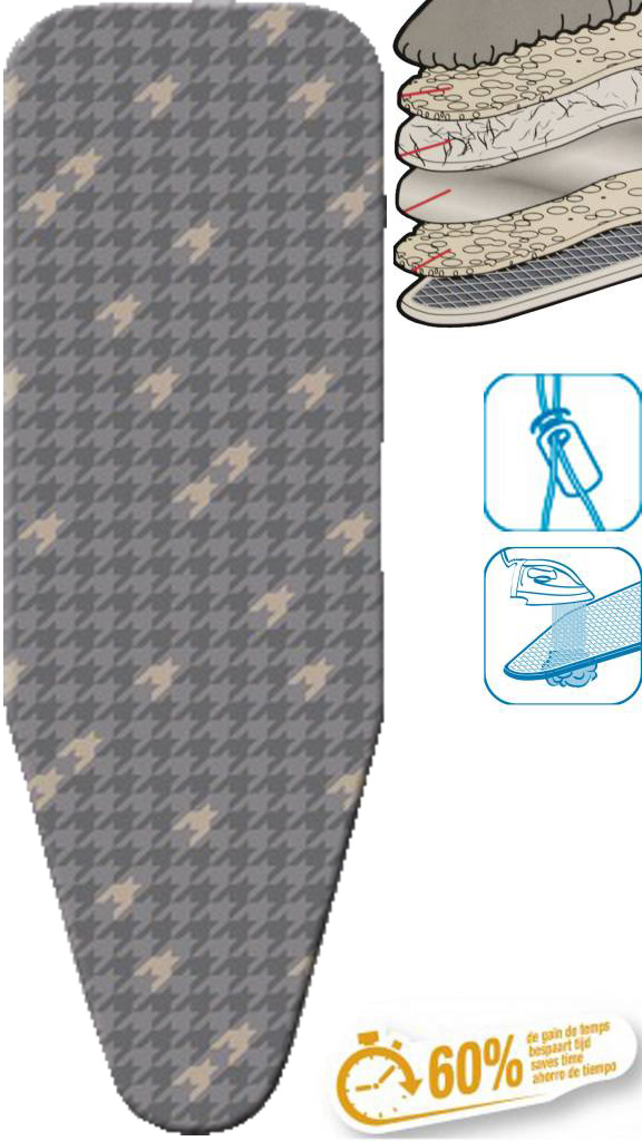 Strijkplankhoes 5 lagen maat C  GRIJSPACMAN