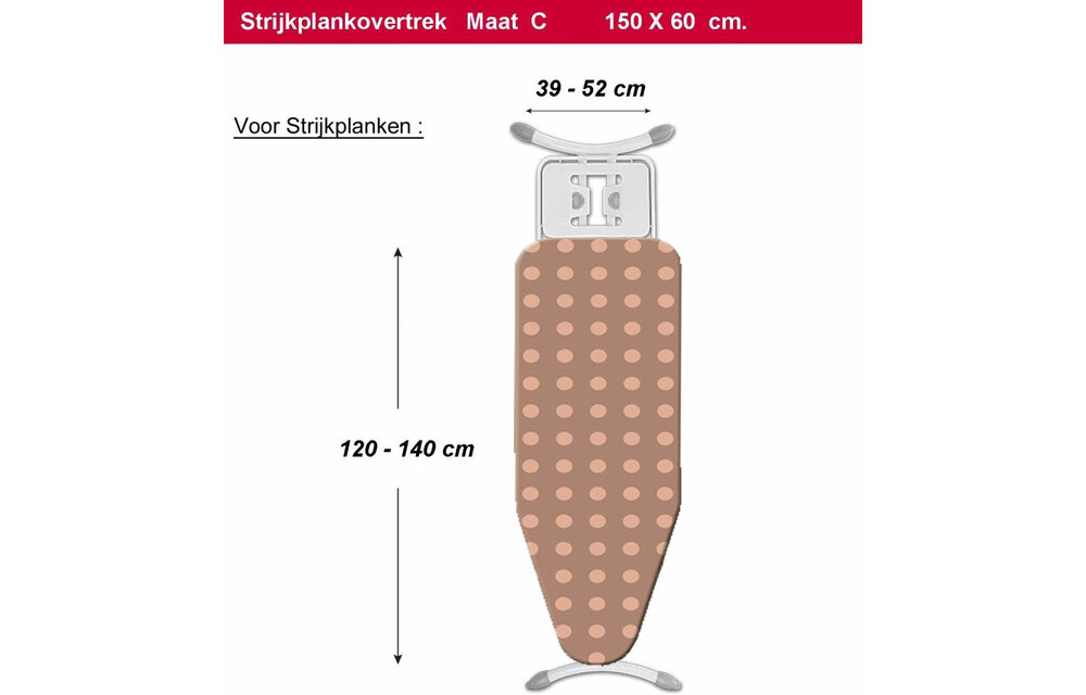 Strijkplankhoes 5 lagen maat C ROESTBOL Strijkplankhoes 5 lagen maat C ROESTBOL