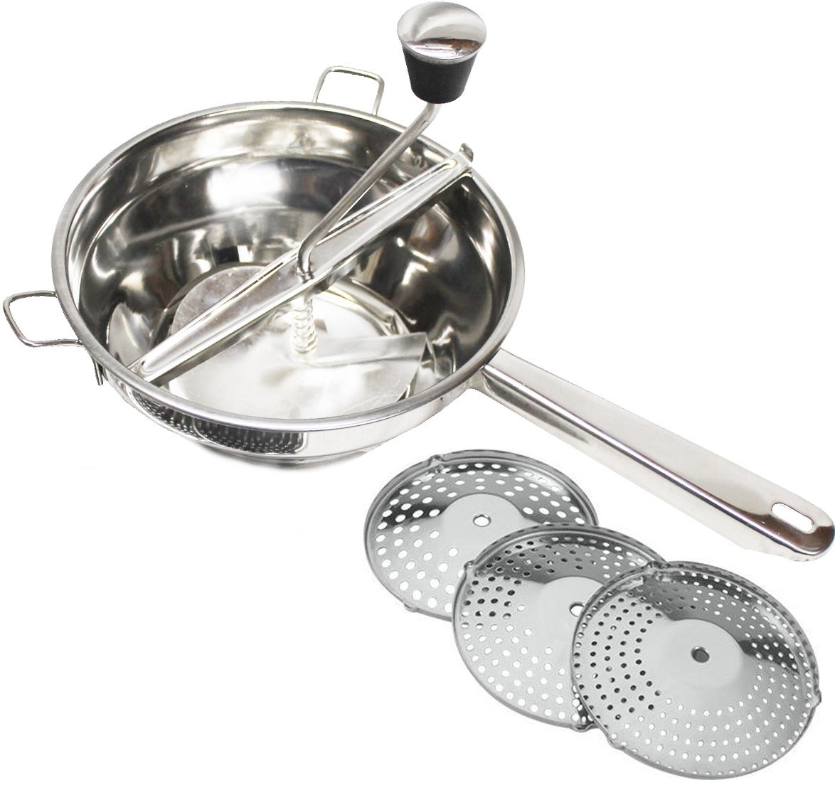 Passe Vite / Groentemolen Inox 20 cm. Met 3 Schijven Passe Vite / Groentemolen Inox 20 cm. Met 3 Schijven