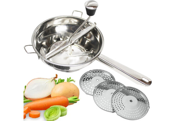 Passe Vite / Groentemolen Inox 20 cm. Met 3 Schijven