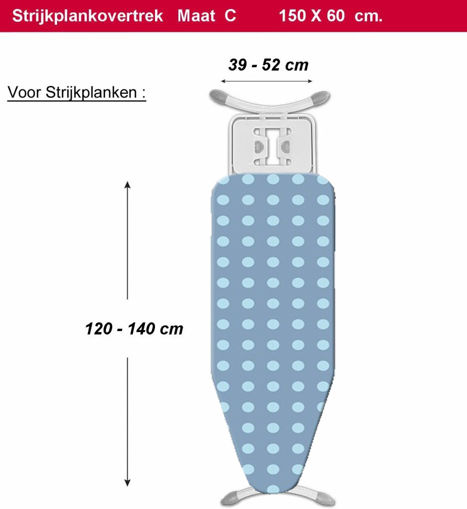 Strijkplankhoes 5 lagen maat C   BLAUWBOL Strijkplankhoes 5 lagen maat C   BLAUWBOL