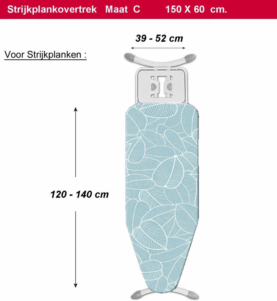 Strijkplankhoes 5 lagen maat C    TURQBLAD Strijkplankhoes 5 lagen maat C    TURQBLAD