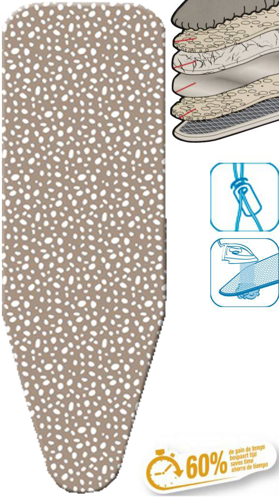 Strijkplankhoes 5 lagen maat C   BEIGSNEEUW