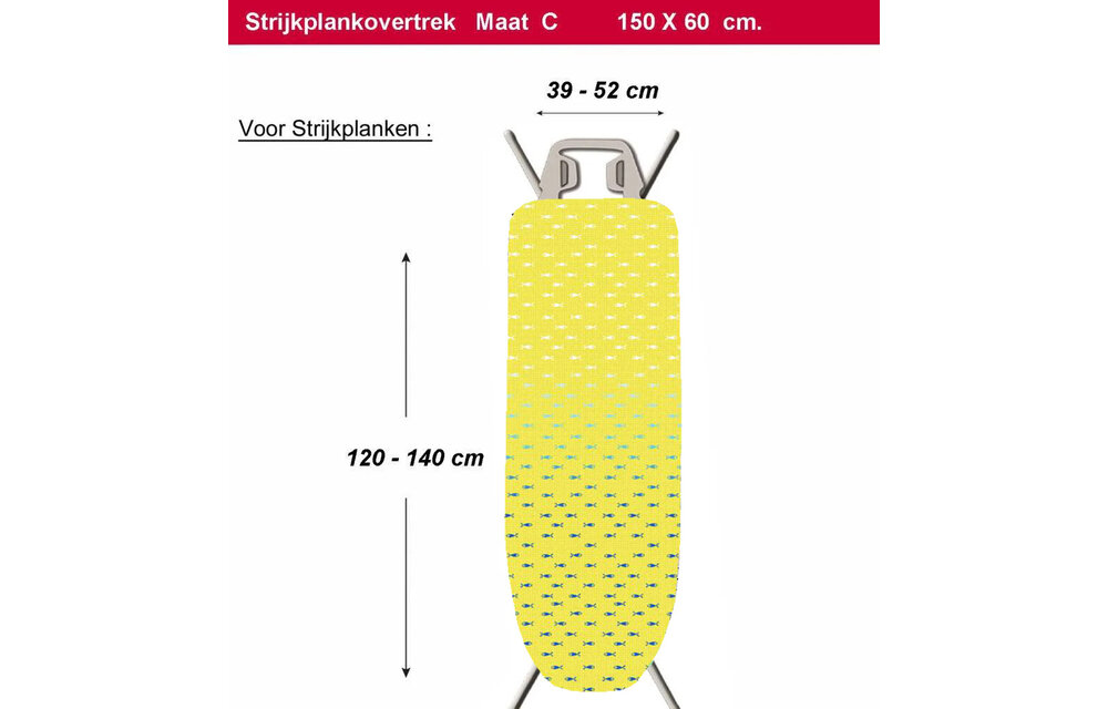 Strijkplankhoes 2 laags met elastiek C - Pesci Strijkplankhoes 2 laags met elastiek C - Pesci